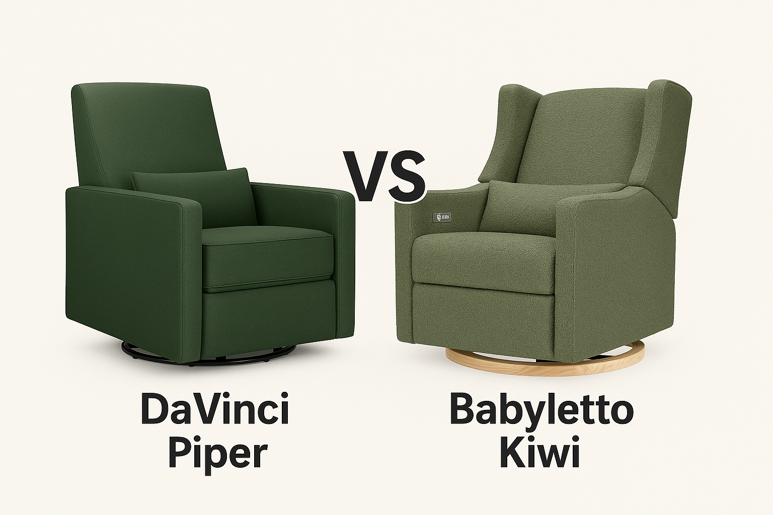 DaVinci Piper vs Babyletto Kiwi nursery glider comparison featured image
